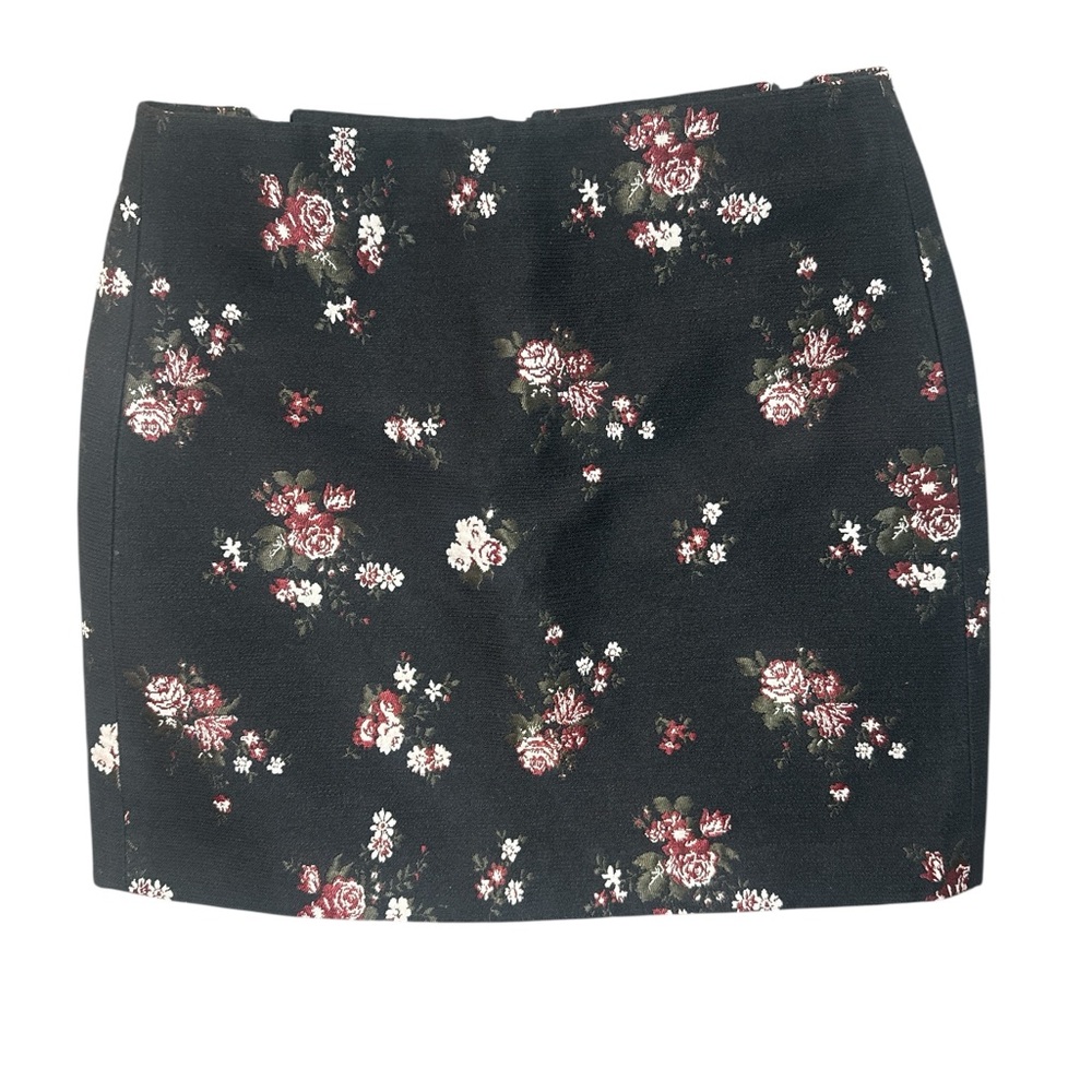 LOFT Romantic‎ Floral Jacquard Tapestry Mini Skirt Size 8 Valentine Office